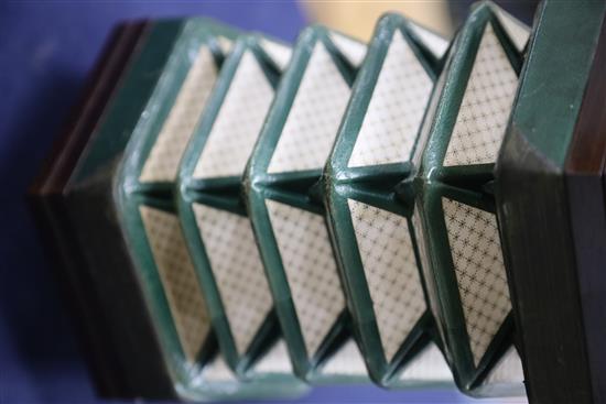 A C. Wheatstone rosewood concertina, 8.25in.